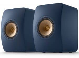 kef ls50 meta enceinte hifi bibliotheque passive bleu royal